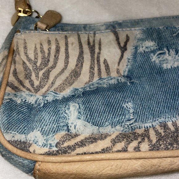 GAL Great American Leather Works Denim Tiger Mini Shoulder Bag - Picture 2 of 11
